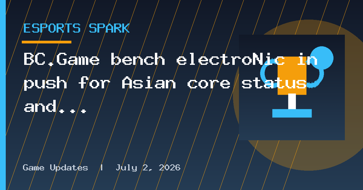 BC.Game bench electroNic in push for Asian core status and Major berth