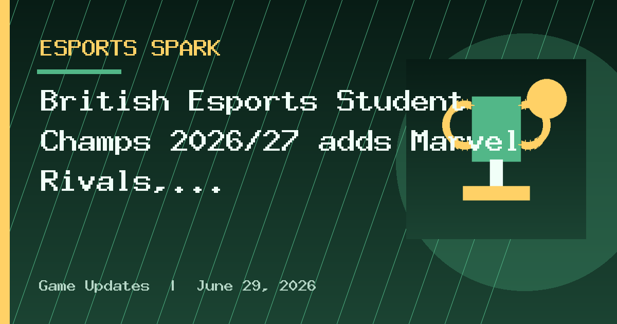 British Esports Student Champs 2026/27 adds Marvel Rivals, Clash Royale &
