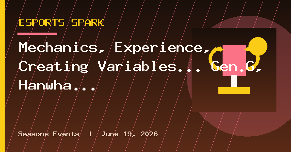 Mechanics, Experience, Creating Variables... Gen.G, Hanwha Life, and T1's